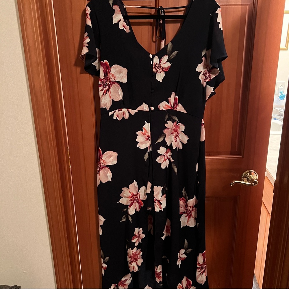 NWT Maurice’s Floral Romper with High Low Overskirt